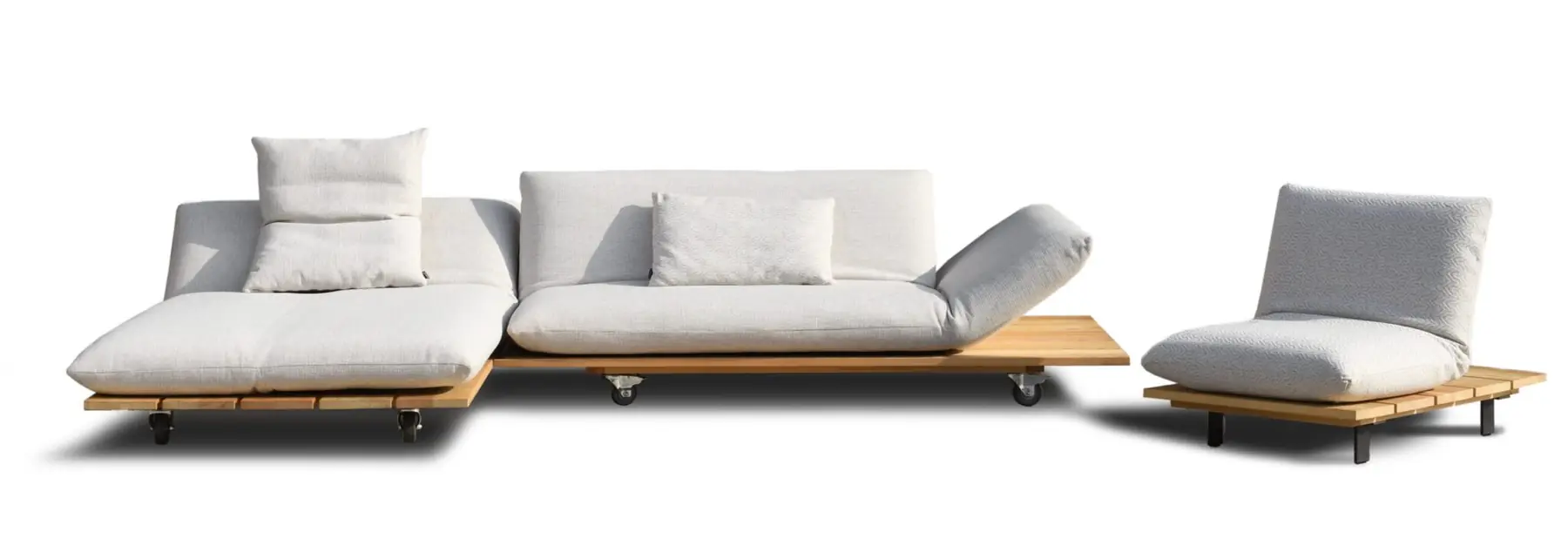 Outdoor-Modulsystem Akito aus Liege, Sofa und Hocker